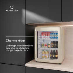 Klarstein Audrey Evo Réfrigérateur à boissons 65 L - Réfrigérateur à boissons avec porte vitrée, éclairage LED, température régl