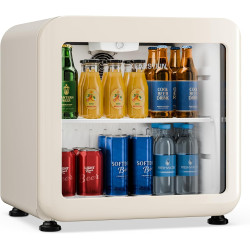 Klarstein Audrey Evo Réfrigérateur à boissons 45 L - Réfrigérateur à boissons avec porte vitrée, éclairage LED, température régl
