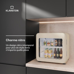 Klarstein Audrey Evo Réfrigérateur à boissons 45 L - Réfrigérateur à boissons avec porte vitrée, éclairage LED, température régl
