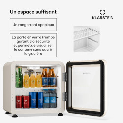Klarstein Audrey Evo Réfrigérateur à boissons 45 L - Réfrigérateur à boissons avec porte vitrée, éclairage LED, température régl