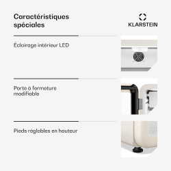 Klarstein Audrey Evo Réfrigérateur à boissons 45 L - Réfrigérateur à boissons avec porte vitrée, éclairage LED, température régl