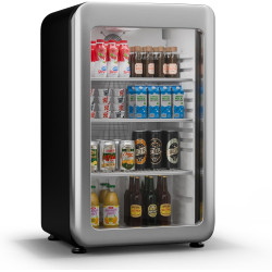 Klarstein Audrey Evo Réfrigérateur à boissons - 93 L Vitrine réfrigérée à boissons, Porte à double vitrage, Éclairage LED, Tempé