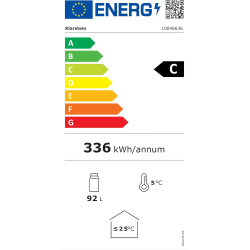 Klarstein Audrey Evo Réfrigérateur à boissons - 93 L Vitrine réfrigérée à boissons, Porte à double vitrage, Éclairage LED, Tempé