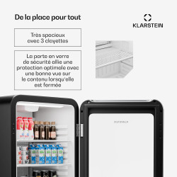 Klarstein Audrey Evo Réfrigérateur à boissons - 113 L, Porte à double vitrage, LED, Thermostat mécanique, Température 0-10°C, De