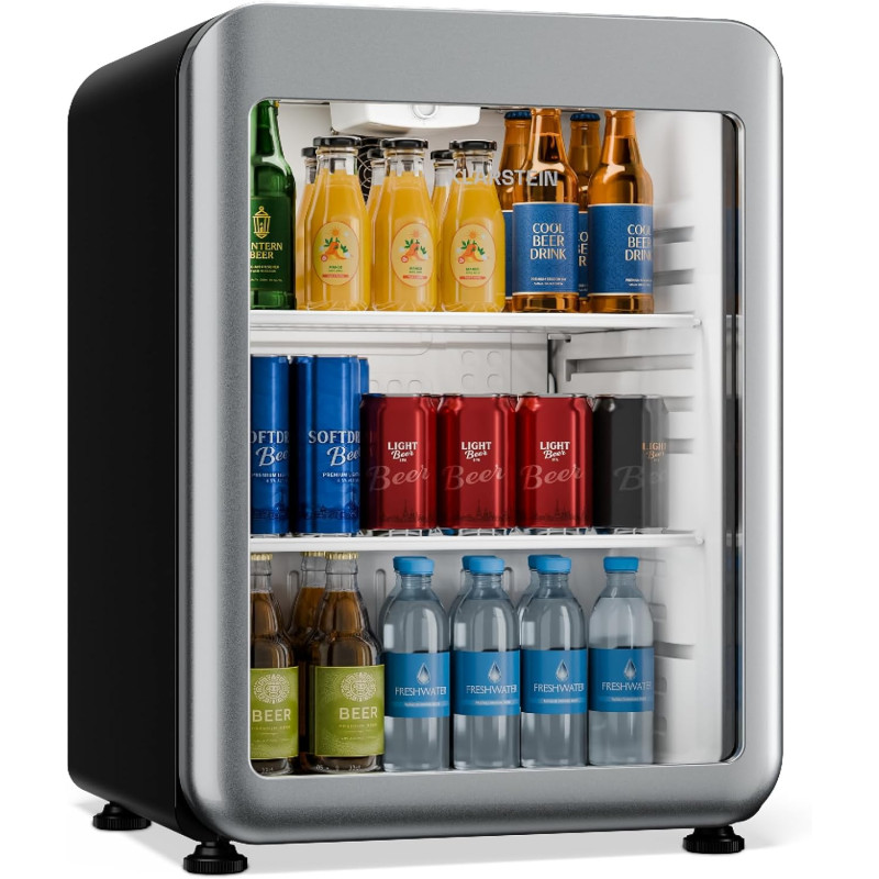 Klarstein Audrey Evo Réfrigérateur à boissons 65 L - Réfrigérateur à boissons avec porte vitrée, éclairage LED, température régl