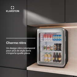 Klarstein Audrey Evo Réfrigérateur à boissons 65 L - Réfrigérateur à boissons avec porte vitrée, éclairage LED, température régl