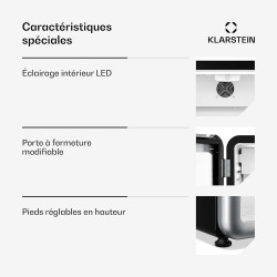 Klarstein Audrey Evo Réfrigérateur à boissons 65 L - Réfrigérateur à boissons avec porte vitrée, éclairage LED, température régl