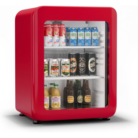 Klarstein Audrey Evo Réfrigérateur à boissons - 68 L, Porte à double vitrage, LED, Thermostat mécanique, 0-10°C, Classe Énergéti