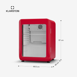 Klarstein Audrey Evo Réfrigérateur à boissons - 68 L, Porte à double vitrage, LED, Thermostat mécanique, 0-10°C, Classe Énergéti