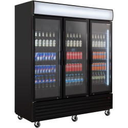 GastroHero Réfrigérateur à boissons ECO 1500 avec portes rabattables et élément lumineux pour la restauration