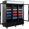 GastroHero Réfrigérateur à boissons ECO 1500 avec portes rabattables et élément lumineux pour la restauration