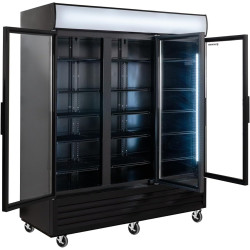 GastroHero Réfrigérateur à boissons ECO 1500 avec portes rabattables et élément lumineux pour la restauration