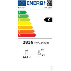 GastroHero Réfrigérateur à boissons ECO 1500 avec portes rabattables et élément lumineux pour la restauration
