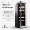 KLARSTEIN Cave a Vin, Caves à Vin de Conservation de 32L, Porte en Verre, Cave a Vins à Zone Unique, Bar Int/Ext, Frigo Vin, Arm