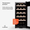 KLARSTEIN Cave a Vin, Caves à Vin de Conservation de 50L, Porte en Verre, Cave a Vins à Zone Unique, Bar Int/Ext, Frigo Vin, Arm