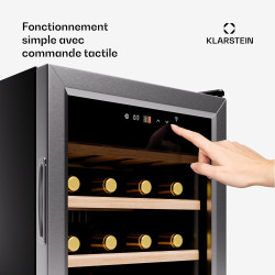 Klarstein Shiraz Refroidisseur de vin sur pied pour bouteilles de vin, prosecco et bière, pavé tactile, réfrigérateur de bar int