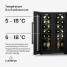 Klarstein Shiraz Cave à vin 2 zones - 24 bouteilles, pose libre, 5-18°C, éclairage LED, commande tactile, design élégant, cave à