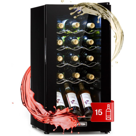 Klarstein Cave a Vin sur Pieds, Caves à Vin de 44L avec une Porte en Verre, Cave a Vins à Zone Unique, Bar Intérieur/Extérieur, 