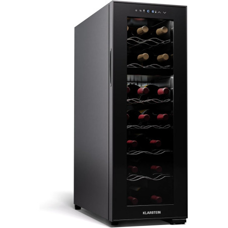 Klarstein Cave à Vin de Conservation avec Porte en Verre, Cave à Vins à Double Zone, Bar Int/Ext, Frigo Vin, Armoire à Vin, Cave