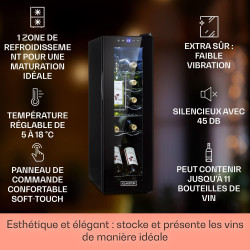 Klarstein Cave a Vin sur Pieds, Caves à Vin de 32L avec une Porte en Verre, Cave a Vins à Zone Unique, Bar Intérieur/Extérieur, 