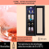 Klarstein Cave a Vin sur Pieds, Caves à Vin de 32L avec une Porte en Verre, Cave a Vins à Zone Unique, Bar Intérieur/Extérieur, 