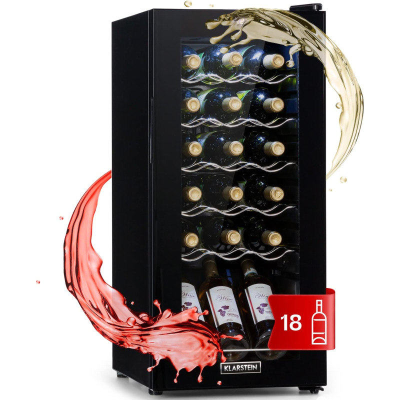 Klarstein Cave sur Pieds, Caves à Vin de 50L avec Porte en Verre, Bar Intérieur/Extérieur, Frigo pour Vieillissement des Vins, P