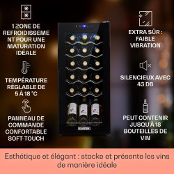 Klarstein Cave sur Pieds, Caves à Vin de 50L avec Porte en Verre, Bar Intérieur/Extérieur, Frigo pour Vieillissement des Vins, P