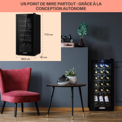Klarstein Cave sur Pieds, Caves à Vin de 50L avec Porte en Verre, Bar Intérieur/Extérieur, Frigo pour Vieillissement des Vins, P