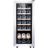 Kalamera Cave a vin, 18 bouteilles Cave à vin vieillissement, Écran tactile, Étagère en bois amovibles, Porte vitrée avec cadre 