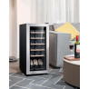 Kalamera Cave a vin, 18 bouteilles Cave à vin vieillissement, Écran tactile, Étagère en bois amovibles, Porte vitrée avec cadre 