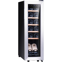 Kalamera KRC-35FCSS Réfrigérateur à vin 12 bouteilles 35 litres Petite armoire climatique avec compresseur 5-18°C