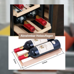 Kalamera KRC-35FCSS Réfrigérateur à vin 12 bouteilles 35 litres Petite armoire climatique avec compresseur 5-18°C