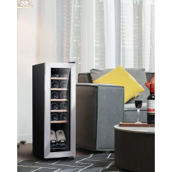 Kalamera KRC-35FCSS Réfrigérateur à vin 12 bouteilles 35 litres Petite armoire climatique avec compresseur 5-18°C