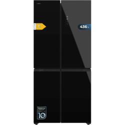 Cecotec refrigerateur congelateur 4 portes française bolero coolmarket 4d 436 noir glass e. réfrigérateur 436l, total no frost, 