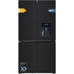 Cecotec Réfrigérateur Américain 4 Portes en Verre de 563 L Bolero CoolMarket 4D 564 Glass E. 183 cm Hauteur, 91 cm Largeur, Dist