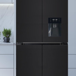Cecotec Réfrigérateur Américain 4 Portes en Verre de 563 L Bolero CoolMarket 4D 564 Glass E. 183 cm Hauteur, 91 cm Largeur, Dist