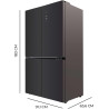 Cecotec American Refrigerator 4 Glass Doors 490 L Bolero CoolMarket 4D 490 Glass E. 183 cm High, 91 cm Wide, Low Power Consumpti