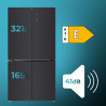 Cecotec American Refrigerator 4 Glass Doors 490 L Bolero CoolMarket 4D 490 Glass E. 183 cm High, 91 cm Wide, Low Power Consumpti