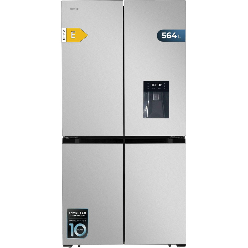 Cecotec American Refrigerator 4 Doors Stainless Steel 564 L Bolero CoolMarket 4D 564 Inox E. 183 cm High, 91 cm Wide, Water Disp