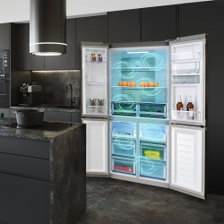 Cecotec American Refrigerator 4 Doors Stainless Steel 564 L Bolero CoolMarket 4D 564 Inox E. 183 cm High, 91 cm Wide, Water Disp
