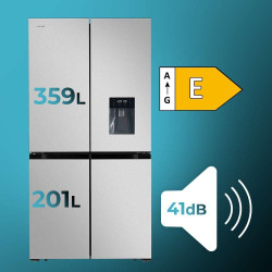 Cecotec American Refrigerator 4 Doors Stainless Steel 564 L Bolero CoolMarket 4D 564 Inox E. 183 cm High, 91 cm Wide, Water Disp