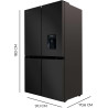 Cecotec Réfrigérateur Américain 4 Portes Dark de 564 L Bolero CoolMarket 4D 564 Dark E. 183 cm de Hauteur, 91 cm de Largeur, Dis