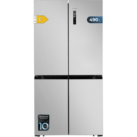 Cecotec American Refrigerator 4 Doors Stainless Steel 490 L CoolMarket 4D 490 Inox E. 183 cm High, 91 cm Wide, Low Power, Invert