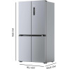 Cecotec American Refrigerator 4 Doors Stainless Steel 490 L CoolMarket 4D 490 Inox E. 183 cm High, 91 cm Wide, Low Power, Invert