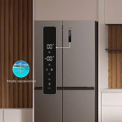 Cecotec American Refrigerator 4 Doors Stainless Steel 490 L CoolMarket 4D 490 Inox E. 183 cm High, 91 cm Wide, Low Power, Invert