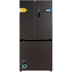 Cecotec American Refrigerator 4 Doors Dark 490 L CoolMarket 4D 490 Dark E. 183 cm High, 91 cm Wide, Low Power Consumption, Inver