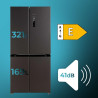 Cecotec American Refrigerator 4 Doors Dark 490 L CoolMarket 4D 490 Dark E. 183 cm High, 91 cm Wide, Low Power Consumption, Inver