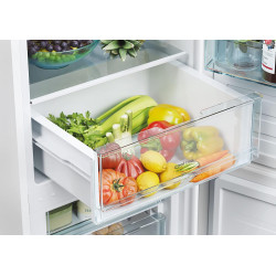 Candy CCT3L517EW Réfrigérateur combiné - Pose libre, Hauteur : 1,77 m, 260L, 2 portes réversibles, Low Frost, LED, 39 dB, Blanc,