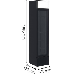 Générique Armoire à Boissons Extra Slim – 160 L – Refroidissement Positif Ventilé – 1 Porte Battante – Éclairage LED – 5 Étagère