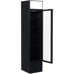 Générique Armoire à Boissons Extra Slim – 160 L – Refroidissement Positif Ventilé – 1 Porte Battante – Éclairage LED – 5 Étagère